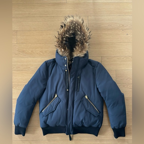 MACKAGE DIXON - Mens Navy Blue Bomber Jacket - Picture 5 of 6